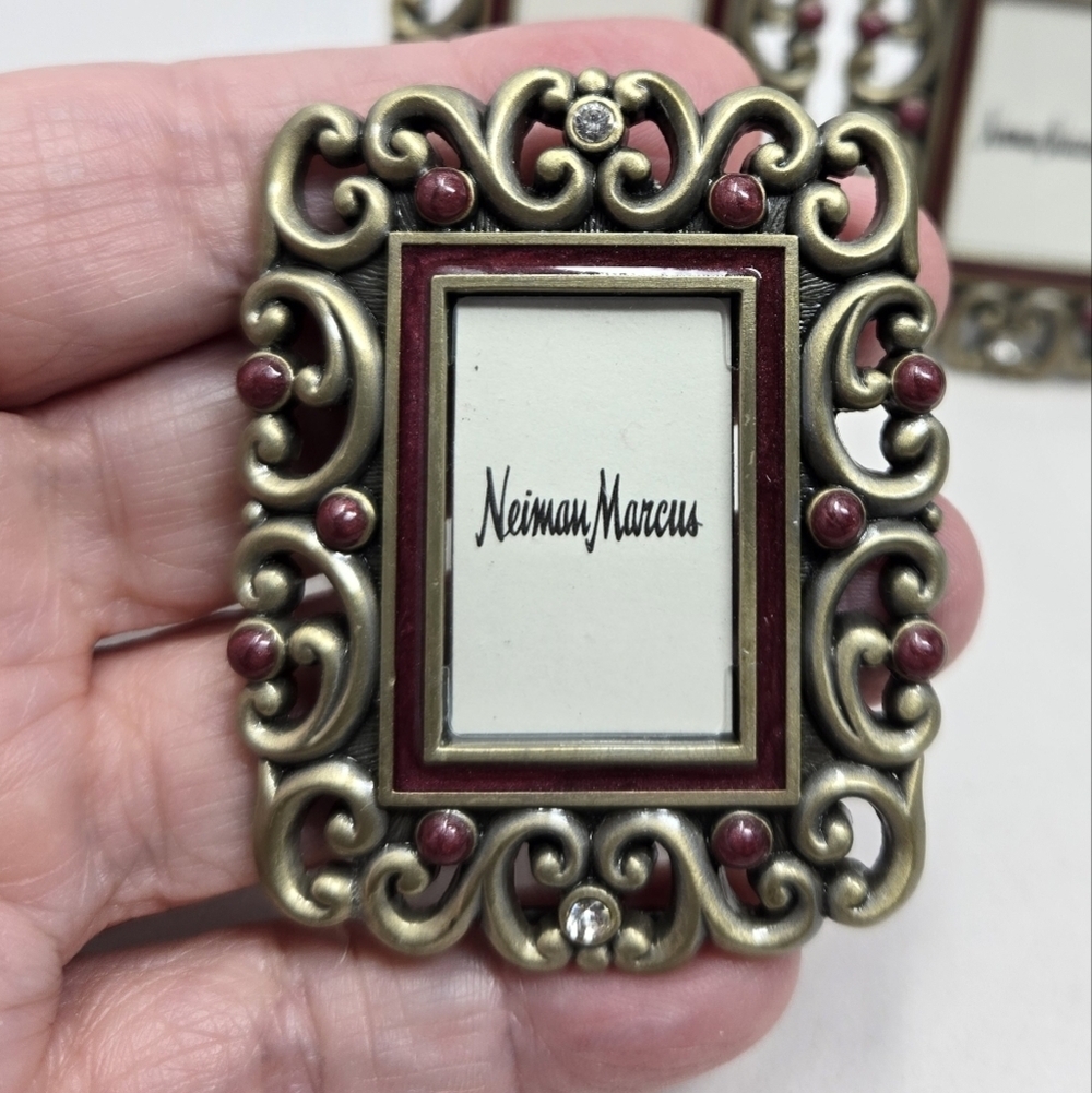 Jay Strongwater + Neiman Marcus Swarovski Crystal Jewel Set Of 4 Mini Frames - Picture 2 of 8